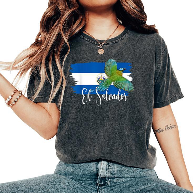 El Salvador Flag El Salvador Map Salvador For Women's Oversized Comfort T-Shirt