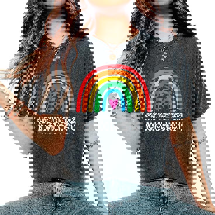 Embrace Neurodiversity Rainbow Autism Awareness Women's Oversized Comfort T-Shirt