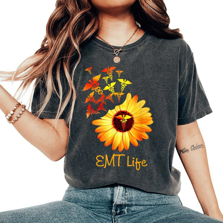 Emt Life Sunflower Cute Nurse Women's Oversized Comfort T-shirt