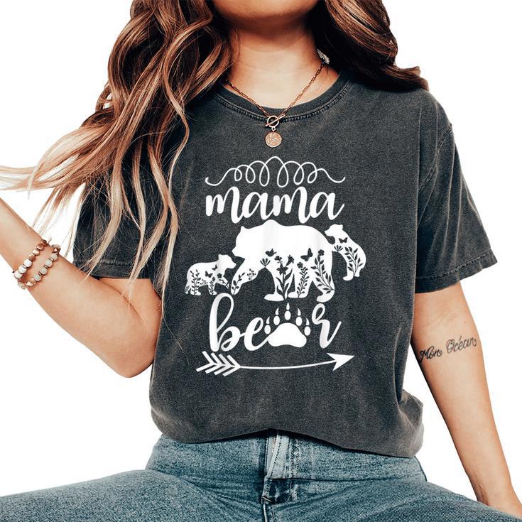 Floral Mama Bear, Mom of 2 Shirt,Mama Bear and 2 Cubs T-Shirt 