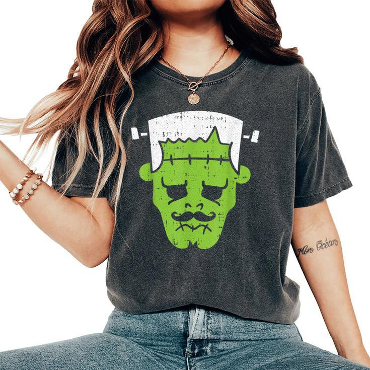 Frankenstein Lazy Halloween Costume Horror Movie Monster Halloween Costume  Women's Oversized Comfort T-Shirt
