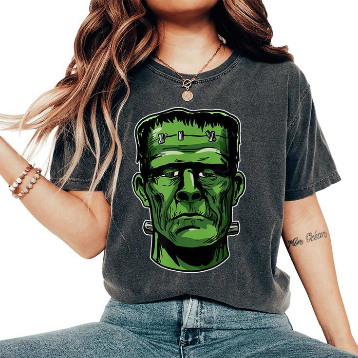 Frankenstein Monster Cartoon Horror Movie Monster Halloween Halloween Women's Oversized Comfort T-Shirt