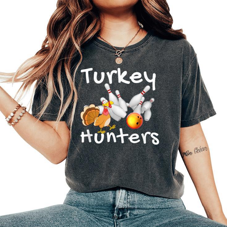 Bowling Turkey Hunters Strikes Bowling Women's Oversized Comfort T-Shirt