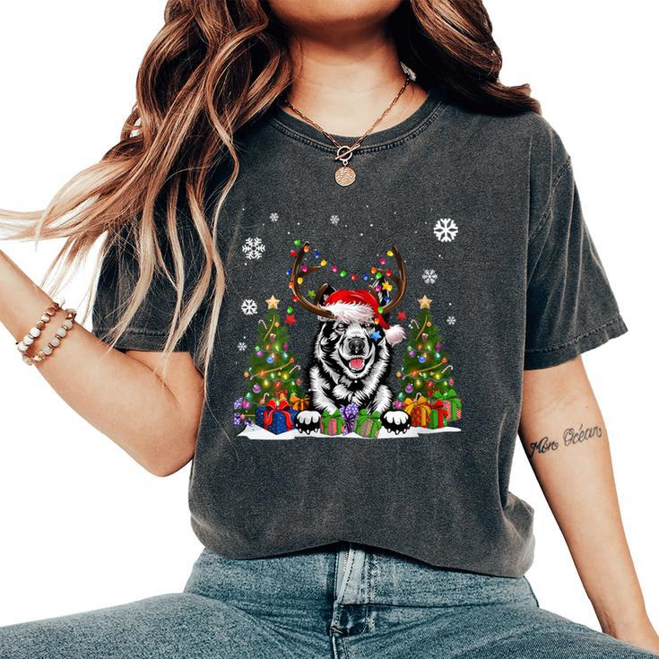 Dog Lovers Norwegian Elkhound Ugly Christmas Sweater Women's Oversized Comfort T-Shirt