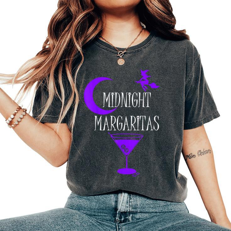 Midnight Margaritas Witch Halloween Drinking Women's Oversized Comfort T-Shirt