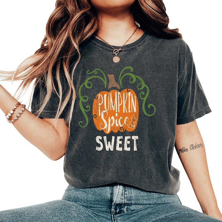 Sweet Pumkin Spice Fall Matching For Family Women's Oversized Comfort T-Shirt