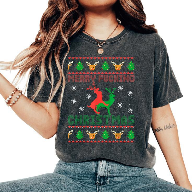 Ugly Christmas Sweater Adult Fun Xmas Women's Oversized Comfort T-Shirt