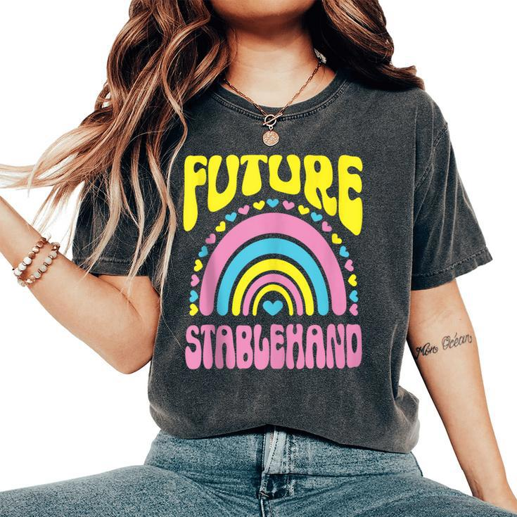 Future Stablehand Bright Retro Rainbow Occupation Women's Oversized Comfort T-Shirt