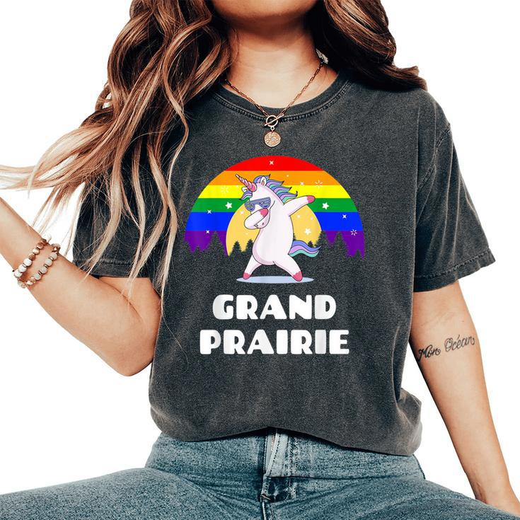 Grand Prairie Texas Lgbtq Gay Pride Rainbow Women's Oversized Comfort T-Shirt