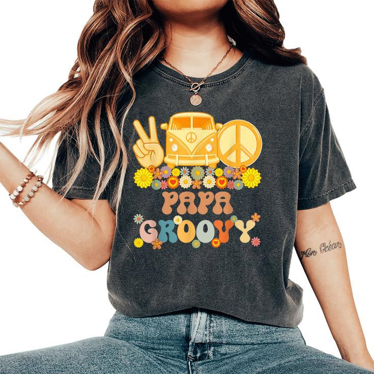 Groovy Papa Hippie Peace Retro Matching Party Family Women's Oversized Comfort T-shirt