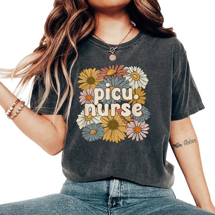 Groovy Picu Nurse Pediatric Intensive Care Unit Women's Oversized Comfort T-Shirt