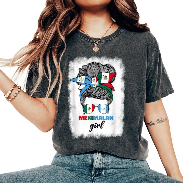 Half Mexican And Guatemalan Mexico Guatemala Flag Girl Women's Oversized Comfort T-Shirt