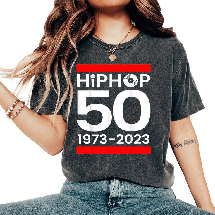 Hip Hop 50 Years Of Old School 50 Year Old School Retro Women's Oversized Comfort T-Shirt