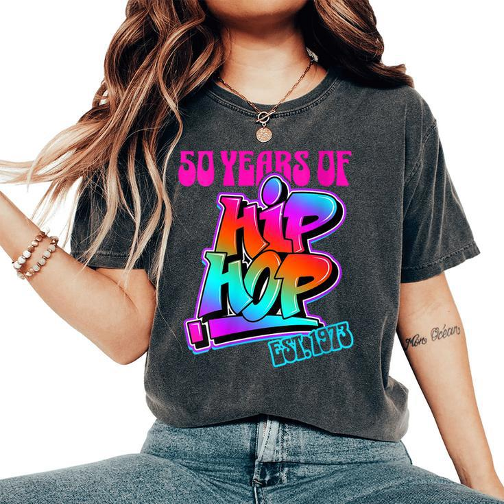 Hip Hop Music 50Th Anniversary Black History Men Dj Graphic Women's Oversized Comfort T-Shirt