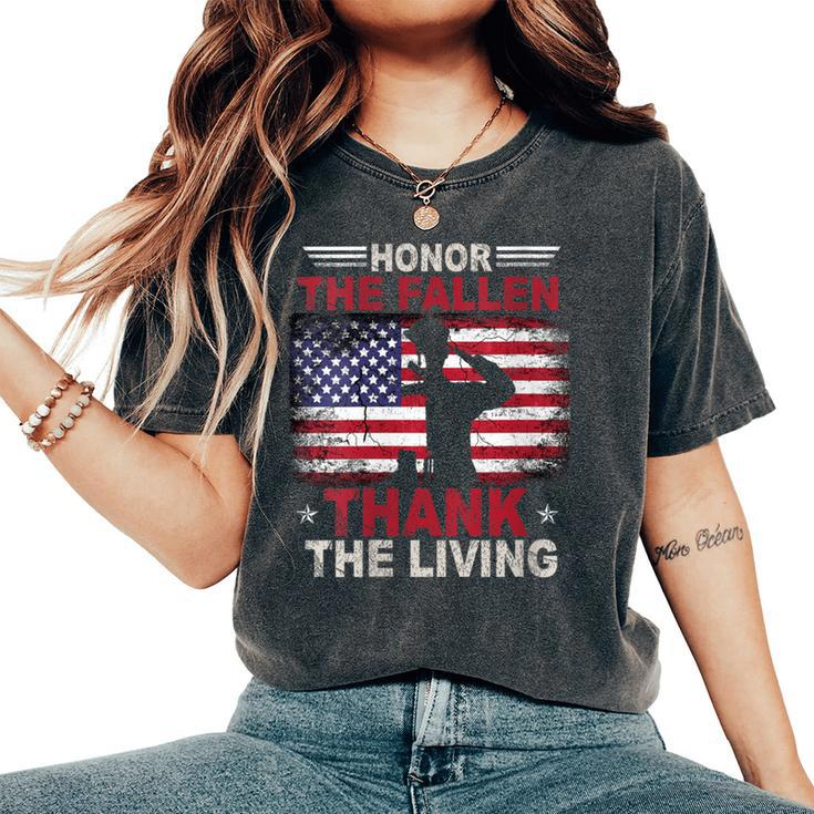 Honor The Fallen Veteran Themed Military Support Veteran Day Women's Oversized Comfort T-Shirt