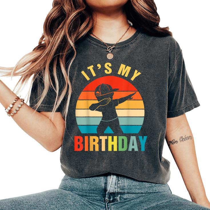 It's My Birthday For Boys Girls Dabbing Party Women's Oversized Comfort T-Shirt