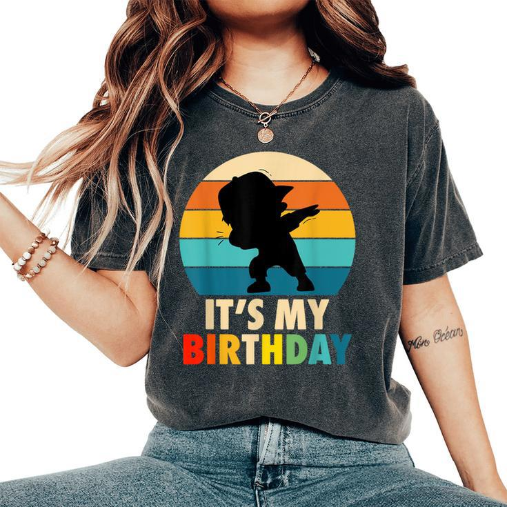 It's My Birthday For Boys Girls Dabbing Birthday Women's Oversized Comfort T-Shirt