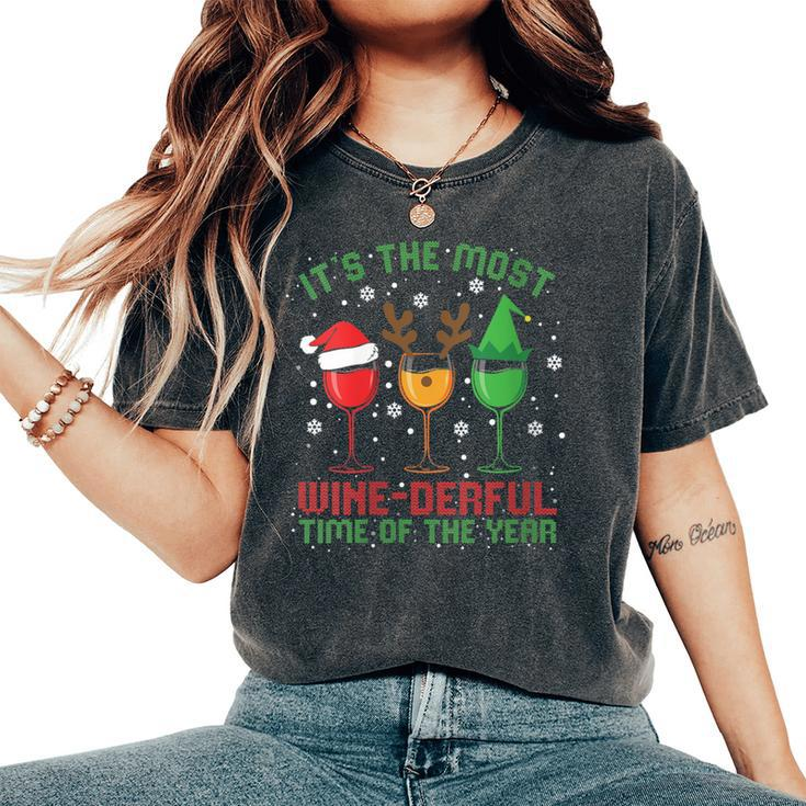 It's The Most Wine-Derful Time Of The Year Wine Xmas Women's Oversized Comfort T-Shirt