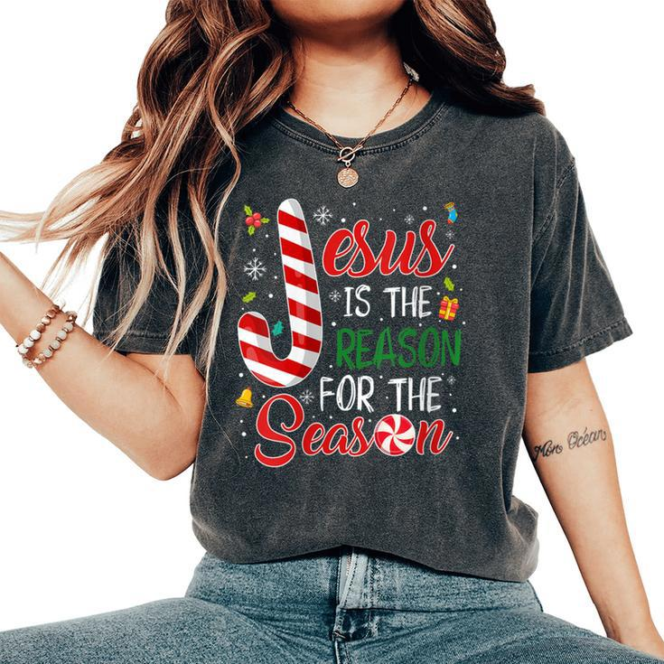 Jesus Is The Reason For The Season Christmas Pajama Women's Oversized Comfort T-Shirt