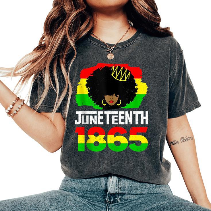 Junenth Black Queen Afro Melanin Girl Magic Women Girls Women's Oversized Comfort T-shirt