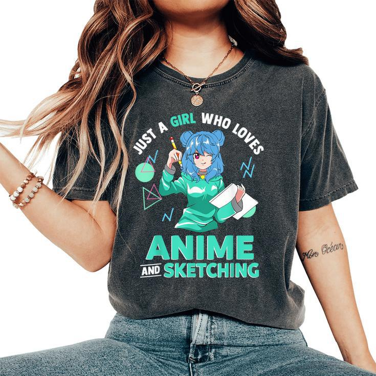 Just A Girl Who Loves Anime And Sketching Women's Oversized Comfort T-Shirt