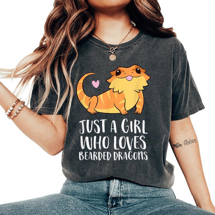 Just A Girl Who Loves Bearded Dragons Lizard Reptile Women's Oversized Comfort T-Shirt