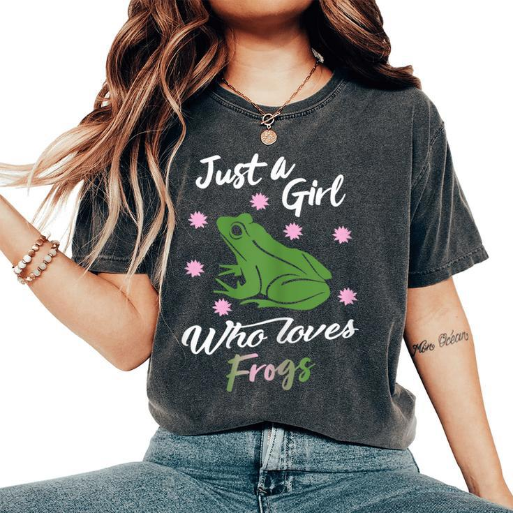 Just A Girl Who Loves Frog For Frog Lover Women's Oversized Comfort T-Shirt