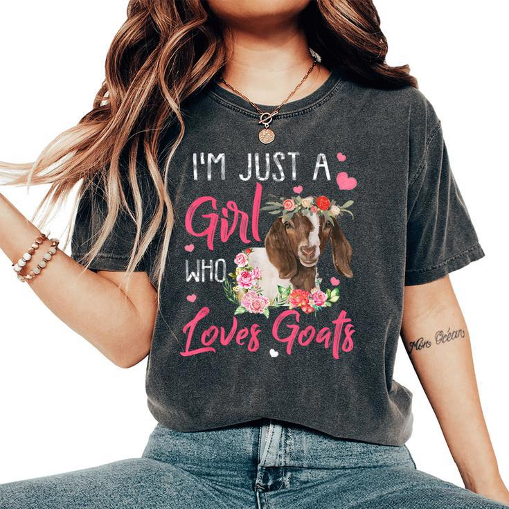 Just A Girl Who Loves Goats Goat Rancher Farm Women Women's Oversized Comfort T-Shirt