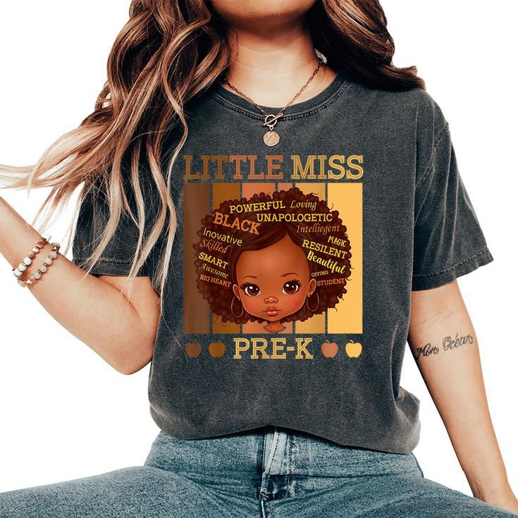 Little Miss Prek Black Girls Back To School Pre-K Student Women's Oversized Comfort T-Shirt