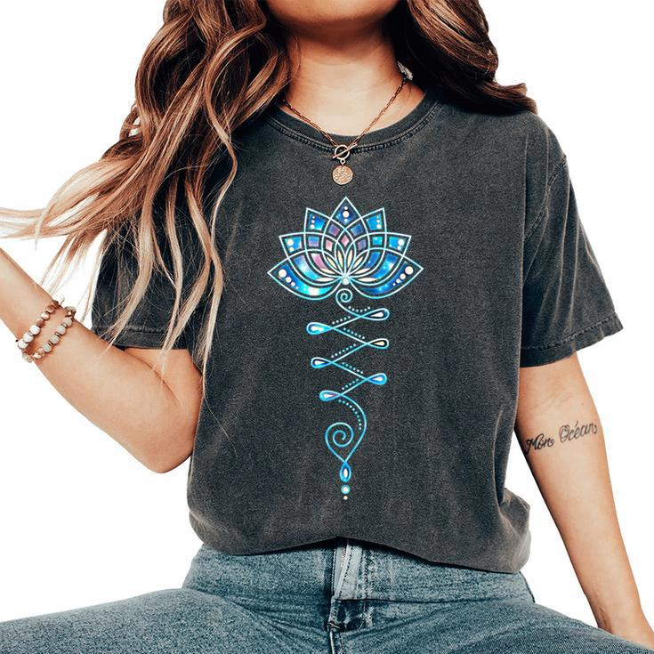 Lotus Flower Unalome Yoga Meditation Awareness Zen Women's Oversized Comfort T-Shirt