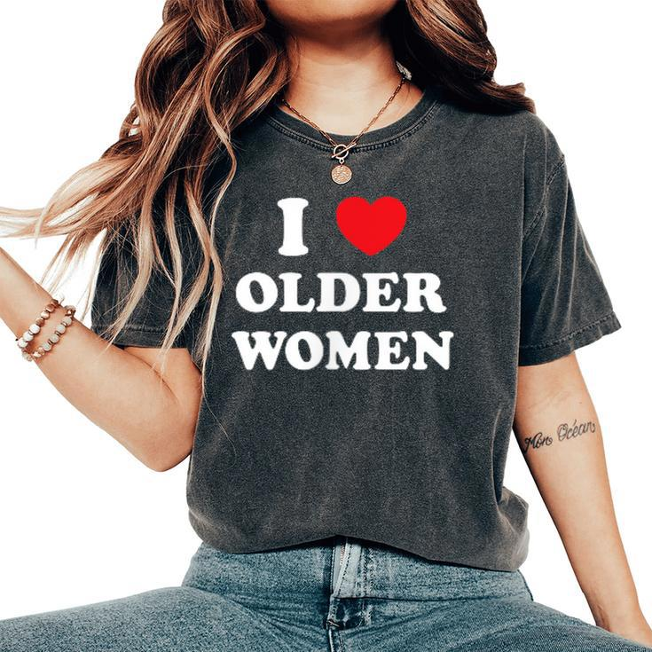 I Love Heart Older Women Women's Oversized Comfort T-Shirt