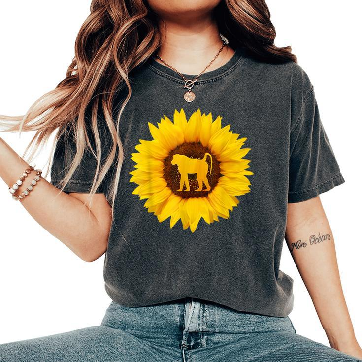 Mandrill For Monkey Baboon Sunflower Lover Women's Oversized Comfort T-Shirt