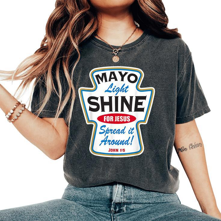 Mayo Light Shine Christian Women's Oversized Comfort T-Shirt