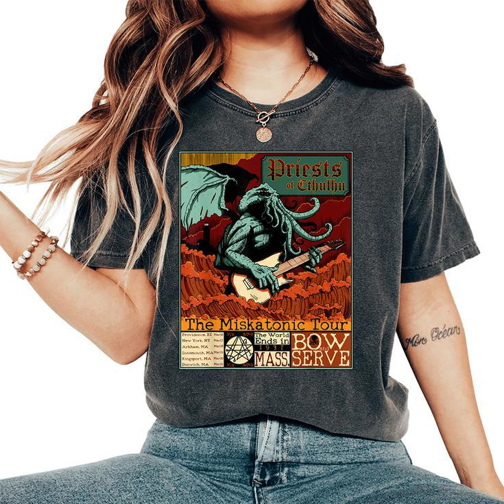 Miskatonic Cthulhu The Great Rock Cosmic Horror Parody Parody Women's Oversized Comfort T-Shirt
