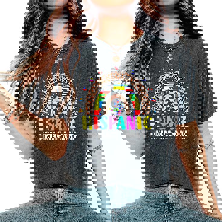 National Hispanic Heritage Month Rainbow All Countries Flags Women's Oversized Comfort T-Shirt