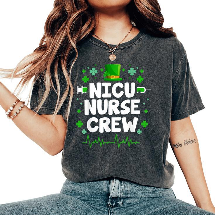 Nicu Nurse Crew Leprechaun Hat Happy St Patrick's Day Women's Oversized Comfort T-Shirt
