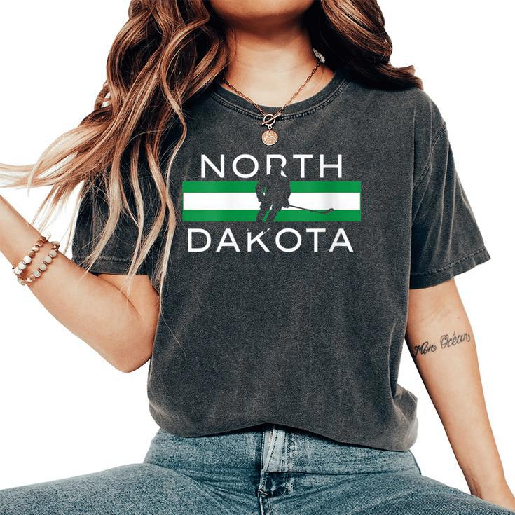North Dakota Ice Hockey Player Forward Coach Team State Women's Oversized Comfort T-Shirt