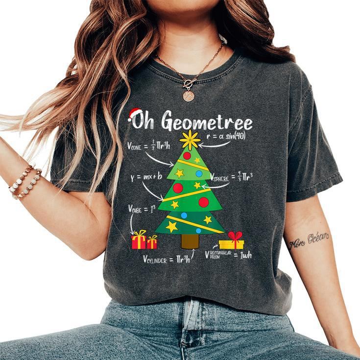Oh Geometree Christmas Tree Geometry Math Teacher Women's Oversized Comfort T-Shirt