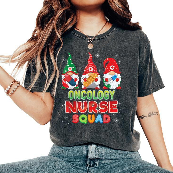 Oncology Nurse Squad Christmas Gnomes Ugly Sweater Gnome Women's Oversized Comfort T-Shirt