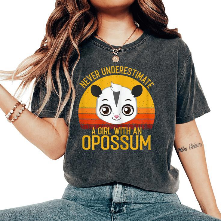 Opossum Never Underestimate A Girl With A Opossum Women's Oversized Comfort T-Shirt