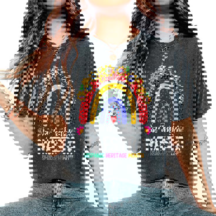 Hispanic Heritage Month Teacher Latina Countries Flags Women's Oversized Comfort T-Shirt