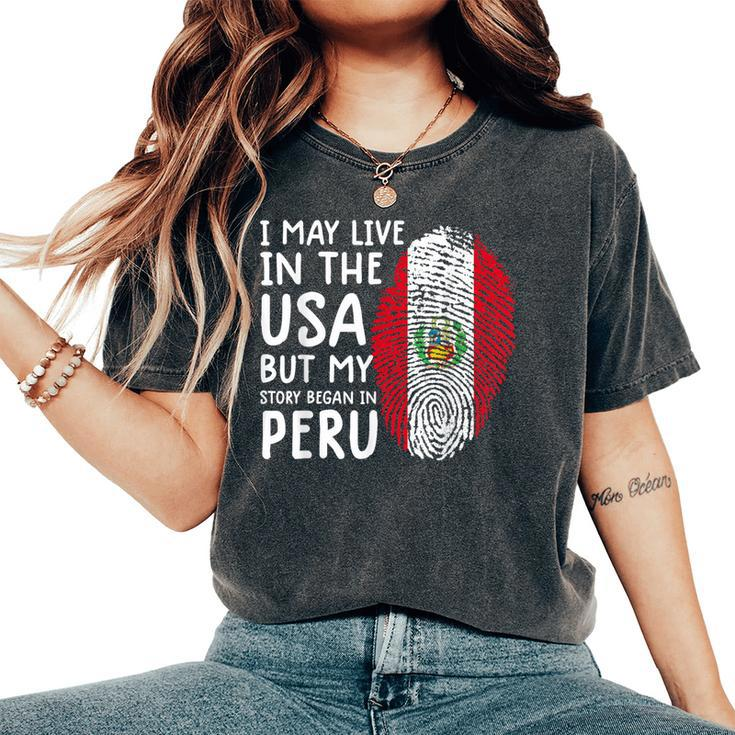 Peru Flag Peruvian For Peru Men Women's Oversized Comfort T-Shirt