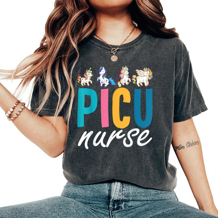 Picu Nurse Pediatric Unicorn Nurse Appreciation Nursing Women's Oversized Comfort T-Shirt
