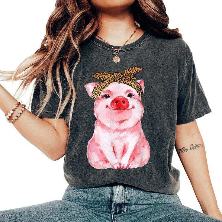 Pig Bandana For Girl And Women Women's Oversized Comfort T-shirt