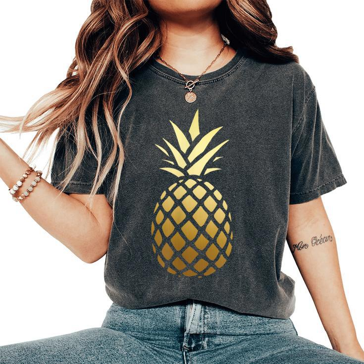 Pineapple Gold Cute Beach T For Kid Vacation Women's Oversized Comfort T-Shirt