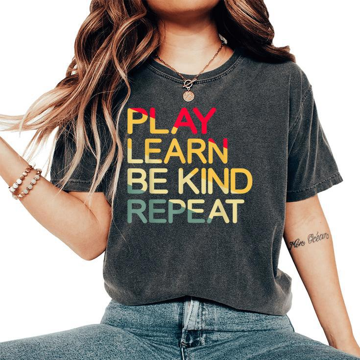 Play Learn Be Kind Repeat Unity Day Orange Women's Oversized Comfort T-shirt