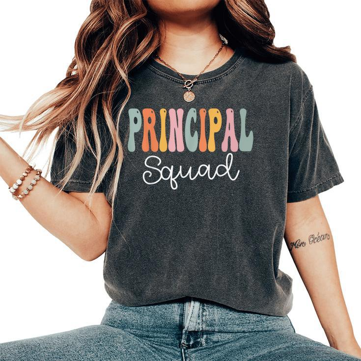 Principal Squad Groovy Appreciation Day Back To School Women's Oversized Comfort T-Shirt