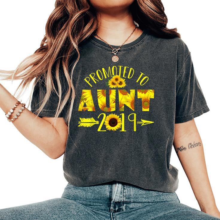 Promoted To Aunt Est 2019 T Sunflower Aunt Women's Oversized Comfort T-shirt