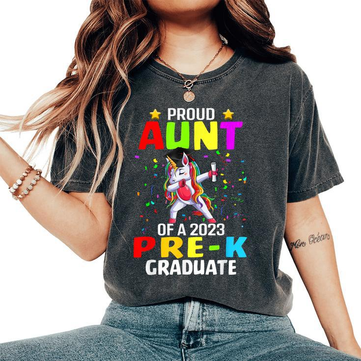 Proud Aunt Of A Class Of 2023 Prek Graduate Unicorn Women's Oversized Comfort T-shirt