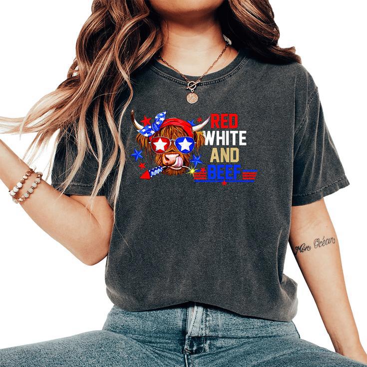 Red White And Beef  Women's Oversized Graphic Print Comfort T-shirt